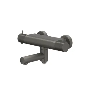 IVY - Nexus - Badthermostaatkraan opbouw met wegdraaibare baduitloop met omstel cooltouch - Geborsteld metal black PVD
