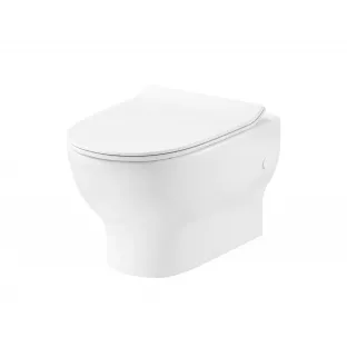 Mercurius Twenty randloos hangenend toilet - Nano coating - Met toiletzitting softclose en quick release - Glans wit - 49.5 cm diep