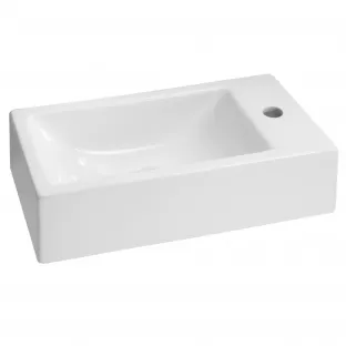 Metis fonteintje toilet - Rechthoekig - 50x25x13 cm - Keramiek glans wit - Kraangat zowel links als rechts