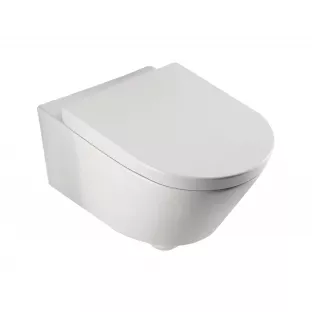 Metro hangend toilet - Met toiletzitting softclose en quick release - Glans wit - 56 cm diep