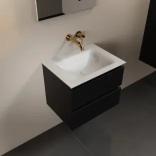 Mondiaz Aivy - 60 cm badmeubel - Urban MDF - wastafel Talc - solid surface midden - zonder kraangat