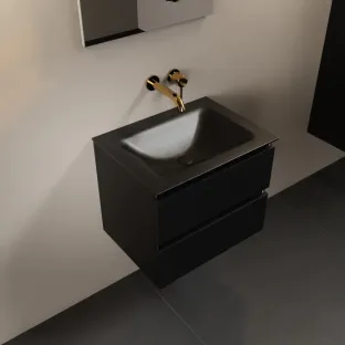 Mondiaz Aivy - 60 cm badmeubel - Urban MDF - wastafel Urban - solid surface midden - zonder kraangat
