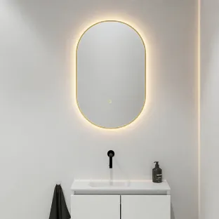 MONDIAZ GLOW - spiegel ovaal - 45x90cm - Cale -  bewegingssensor LED - verlichting rondom