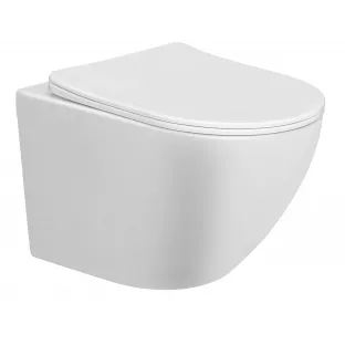 Nibiru randloos hangend toilet - Met toiletzitting - Softclose en quick release - Glans wit - 48 cm diep
