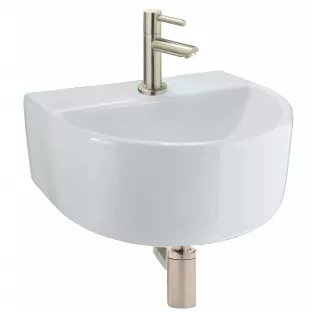 One-pack - Lara fonteinset - Met toiletkraan, plug en sifon geborsteld staal