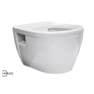 Prio hangend toilet - Randloos - glans wit - 52.4 cm diep