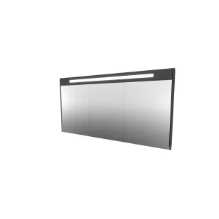 Proline premium spiegelkast met LED verlichting - 3 houten deuren - 140x74 cm - Mat wit