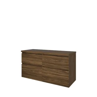 Proline Top onderkast met afdekplaat - 120x46x63 cm - Cabana oak - 4 asymmetrische laden