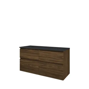 Proline Top onderkast met afdekplaat - 120x46x63 cm - Cabana oak/Blue stone - 4 asymmetrische laden