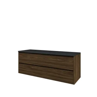 Proline Top onderkast met afdekplaat - 140x46x55 cm - Cabana oak/Blue stone - 2 symmetrische laden