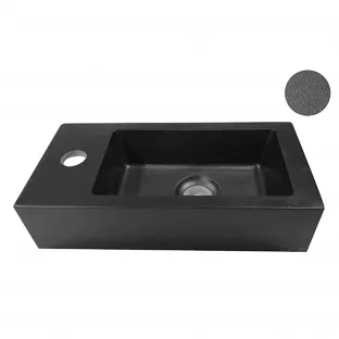 Rhea mini fontein - Kraangat links - 36.5x18x9 cm - Quartz zwart
