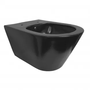 Stereo randloos hangend toilet - Mat zwart - Met bidet - 53 cm diep