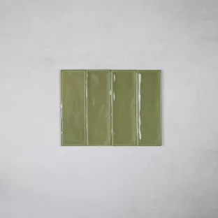 Tilorex Liano - Wandtegel Gepolijst olijf groen - 6.5x20.2 cm - Keramiek - 8 mm dik