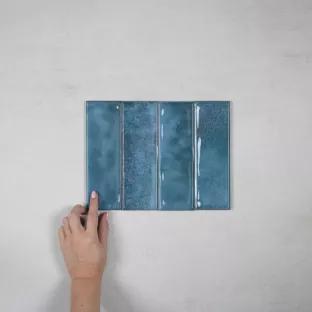 Tilorex Liano - Wandtegel Gepolijst aqua blauw - 6.5x20.2 cm - Keramiek - 8 mm dik