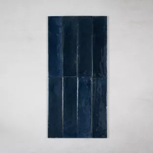 Tilorex Lucia - Wandtegel Glans blauw - 6x24 cm - Keramiek - 10 mm dik