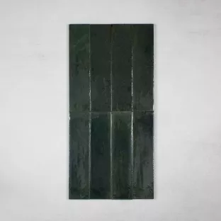 Tilorex Lucia - Wandtegel Glans groen - 6x24 cm - Keramiek - 10 mm dik