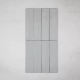 Tilorex Saffi - Wandtegel Glans grijs - 6x24 cm - Keramiek - 9.5 mm dik