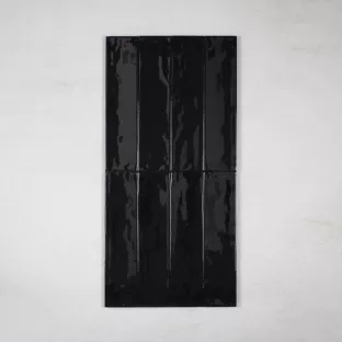 Tilorex Saffi - Wandtegel Glans zwart - 6x24 cm - Keramiek - 9.5 mm dik