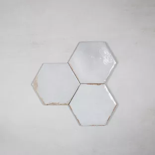 Tilorex Salotti - Wandtegel Glans wit Hexagon - 15.8x18.3 cm - Keramiek - 10 mm dik