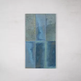 Tilorex Sassari - Wandtegel Glans blauw - 7.5x20 cm - Keramiek - 10 mm dik
