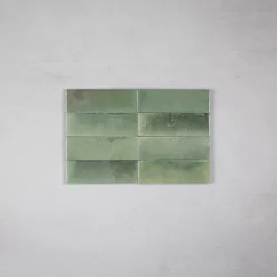 Tilorex Sassari - Wandtegel Glans groen - 5x15 cm - Keramiek - 10 mm dik