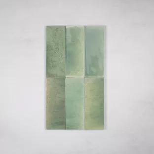 Tilorex Sassari - Wandtegel Glans groen - 7.5x20 cm - Keramiek - 10 mm dik