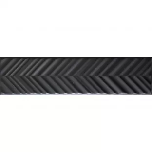 Tilorex Siena - Wandtegel pijlen Mat zwart - 5x20 cm - Keramiek - 9 mm dik