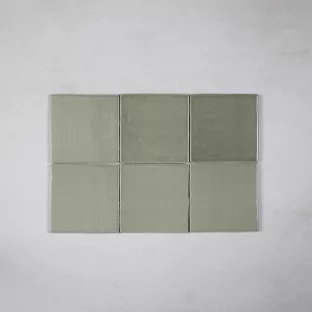 Tilorex Ventos - Wandtegel Glans groen - 13x13 cm - Keramiek - 8.5 mm dik