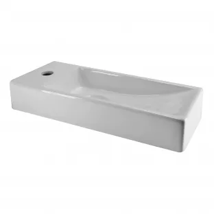 Trim mini fontein - Kraangat links - 38x14x8 cm - Keramiek glans wit