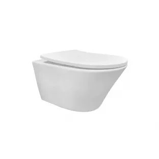 Vesta hangend randloos toilet - Tornado flush - Nano coating - Met Shade slim toiletzitting softclose en quick release - Glans wit - 52.5 cm diep