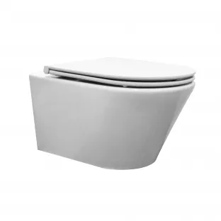 Vesta hangend toilet - Met Flatline toiletzitting - Dunne rand - Softclose en quick release - Glans wit - 52 cm diep