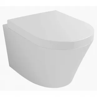Vesta hangend toilet - Met toiletzitting dikke rand - Softclose en quick release - Glans wit - 52 cm diep