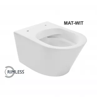 Vesta randloos hangend toilet - Mat wit - 52 cm diep
