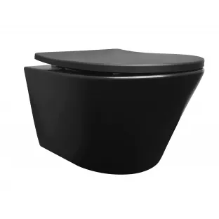 Vesta randloos hangend toilet - Met Shade slim dunne toiletzitting - Softclose en quick release - Mat wit - 52 cm diep