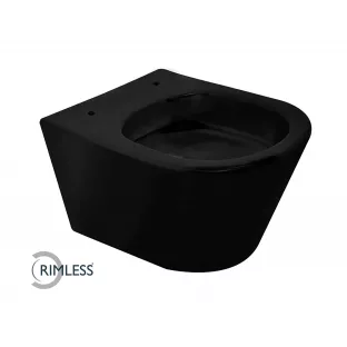 Vesta verkort randloos toilet - Mat zwart - 47 cm diep