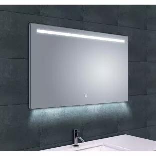 Wiesbaden Ambi one rechthoekige spiegel - Met dimbare LED verlichting en spiegelverwarming - 100x60 cm - 5 mm dik veiligheidsglas