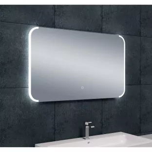 Wiesbaden Bracket rechthoekige spiegel - Met dimbare LED-verlichting en spiegelverwarming - Verstelbaar warmtelicht - 100x60 cm
