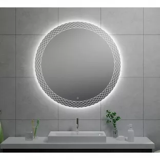 Wiesbaden Deco ronde spiegel - Met dimbare LED-verlichting - 100 cm