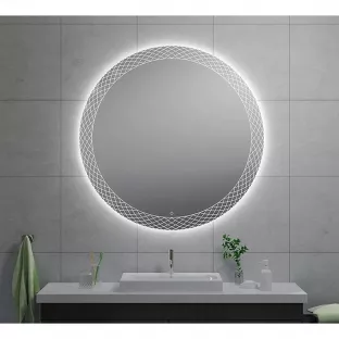 Wiesbaden Deco ronde spiegel - Met dimbare LED-verlichting - 120 cm