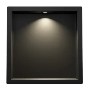 Wiesbaden Demis inbouwnis met LED verlichting - 30x30x7 cm - Mat zwart