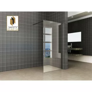 Wiesbaden inloopdouche - 100x200 cm - 10 mm dik safety glass - NANO coating - Zwart profiel