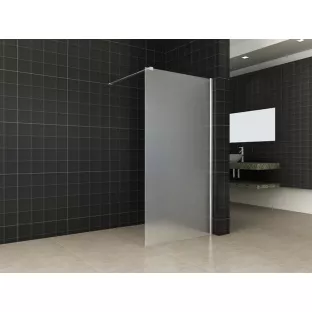 Wiesbaden inloopdouche melkglas - Met muurprofiel - 90 x 200 cm - 10 mm veiligheidsglas - NANO coating