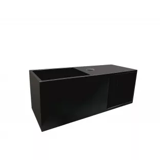 Wiesbaden Julia fontein - Solid surface - Met nis rechts - 54x20x20 cm - Mat zwart