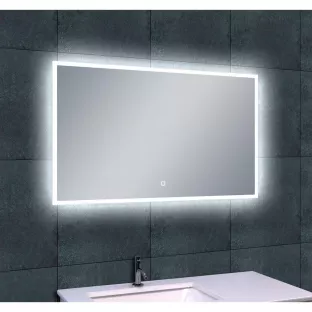 Wiesbaden Quatro rechthoekige spiegel - Met dimbare LED verlichting en spiegelverwarming - 100x60 cm - 5 mm dik veiligheidsglas