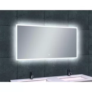 Wiesbaden Quatro rechthoekige spiegel - Met dimbare LED verlichting en spiegelverwarming - 120x60 cm - 5 mm dik veiligheidsglas