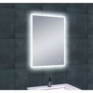 Wiesbaden Quatro rechthoekige spiegel - Met dimbare LED verlichting en spiegelverwarming - 70x50 cm - 5 mm dik veiligheidsglas