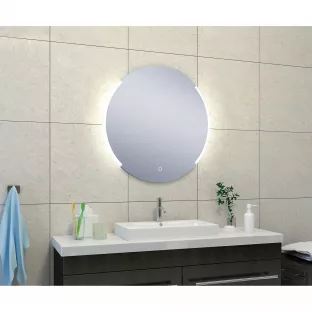 Wiesbaden Round spiegel - Met dimbare LED verlichting - spiegelverwarming 80x80 cm