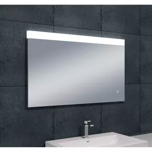 Wiesbaden Single rechthoekige spiegel - Met dimbare LED-verlichting en spiegelverwarming - Verstelbaar warmtelicht - 100x60 cm