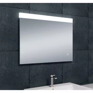 Wiesbaden Single rechthoekige spiegel - Met dimbare LED-verlichting en spiegelverwarming - Verstelbaar warmtelicht - 80x60 cm