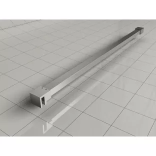 Wiesbaden slim stabilisatiestang - 120 cm - Geborsteld staal - 8 mm glas
